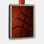 Basketball Silbernes Ornament (Rechts)