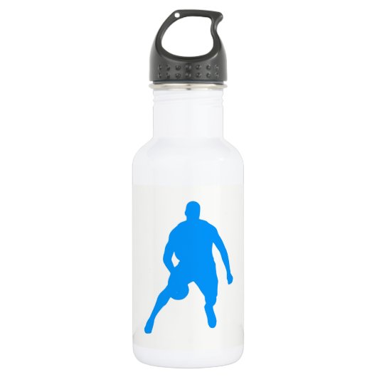Basketball-Silhouette Edelstahlflasche (Vorderseite)