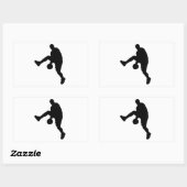 Basketball-Silhouette Rechteckiger Aufkleber (Blatt)