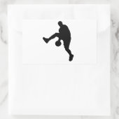 Basketball-Silhouette Rechteckiger Aufkleber (Tasche)