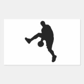Basketball-Silhouette Rechteckiger Aufkleber (Vorderseite)