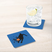 Basketball-Silhouette Rechteckiger Pappuntersetzer (Vor Ort)