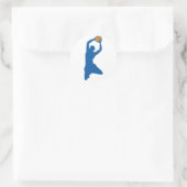 Basketball-Silhouette Runder Aufkleber (Tasche)