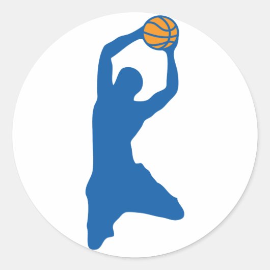 Basketball-Silhouette Runder Aufkleber (Vorderseite)