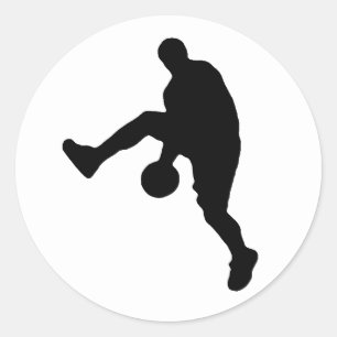 Basketball-Silhouette Runder Aufkleber