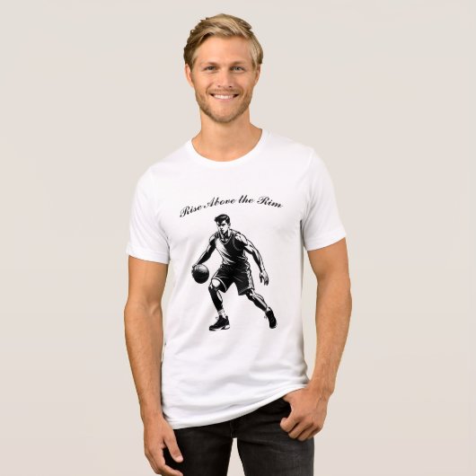 Basketball Silhouette T - Shirt - Aufstieg über de (Vorderseite voll)