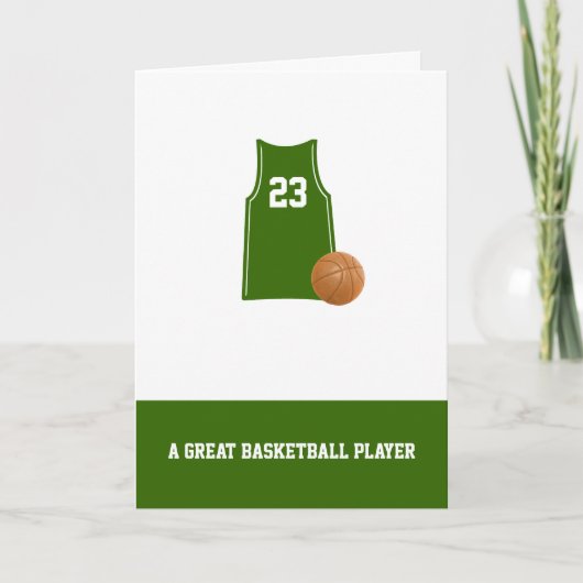 Basketball-Singlet mit Basketballkarte zum Geburts Karte (Vorderseite)