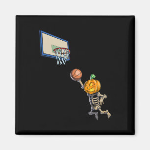 Basketball Skeletball Halloween Men Boys Basketbal Magnet