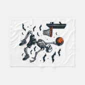 Basketball Skeleton Halloween Skeleton Basketball Fleecedecke (Vorderseite (Horizontal))