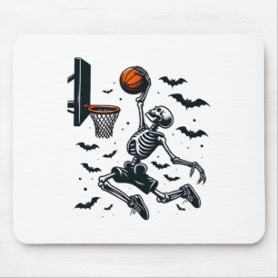 Basketball Skeleton Halloween Skeleton Basketball Mousepad
