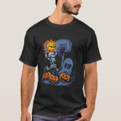 Basketball Skeleton Halloween Spooky Boys Basketba T-Shirt (Vorderseite)