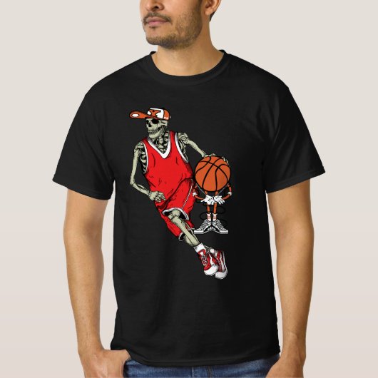 Basketball Skeleton Spieler Trainer Ball Hallowage T-Shirt (Vorderseite)