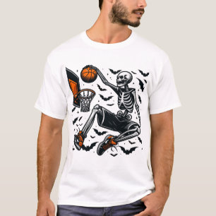 Basketball Skelettball Halloween Spieler T-Shirt