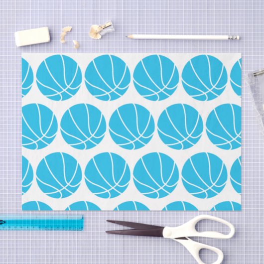BASKETBALL (SKY BLUE) SEIDENPAPIER (Handwerk)