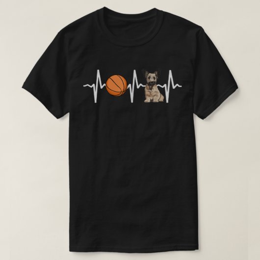 Basketball Skye Terrier Heartbeat  T-Shirt (Design vorne)