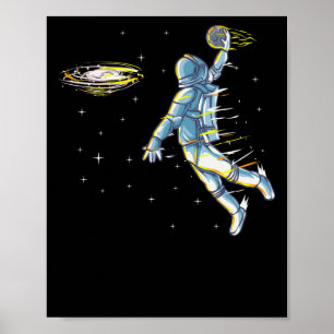 Basketball Slam Dunk Astronaut Space Poster