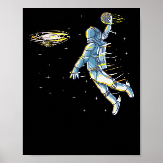 Basketball Slam Dunk Astronaut Space Poster (Vorne)