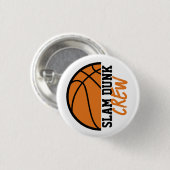 Basketball Slam Dunk Crew Button (Vorne & Hinten)