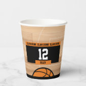 Basketball Slam Dunk Geburtstagsparty Pappbecher (Rückseite)