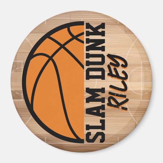 Basketball Slam Dunk Personalisiert Magnet (Vorne)