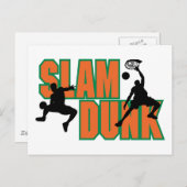 Basketball Slam Dunk Postkarte (Vorne/Hinten)