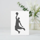 Basketball Slam Dunk Silhouette Postkarte (Stehend Vorderseite)