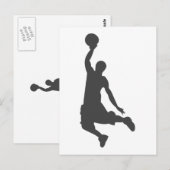 Basketball Slam Dunk Silhouette Postkarte (Vorne/Hinten)