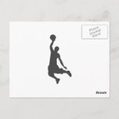 Basketball Slam Dunk Silhouette Postkarte (Rückseite)