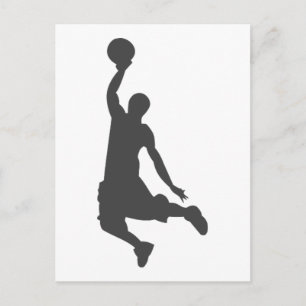 Basketball Slam Dunk Silhouette Postkarte