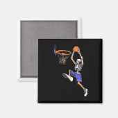 Basketball Slam Dunk Skeleton Halloween Magnet (Vorderseite/Rückseite)