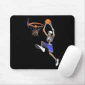Basketball Slam Dunk Skeleton Halloween Mousepad (Mit Mouse)
