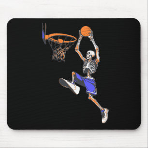 Basketball Slam Dunk Skeleton Halloween Mousepad