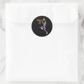 Basketball Slam Dunk Skeleton Halloween Runder Aufkleber (Tasche)