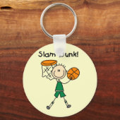 Basketball Slam Dunk T - Shirt und Geschenke Schlüsselanhänger (Vorderseite)