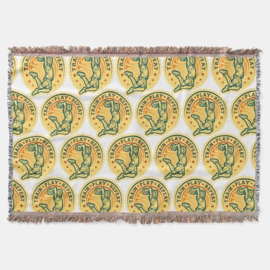 Basketball-Slam-Dunk-Vintage-Design Decke (Vorderseite)