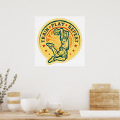 Basketball-Slam-Dunk-Vintage-Design Poster (Küche)