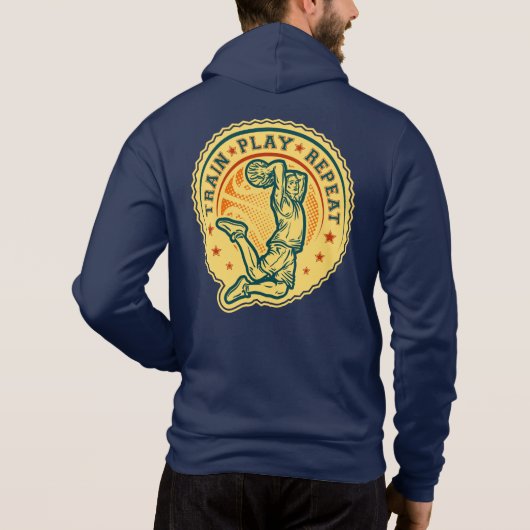 Basketball Slam Dunk Vintages Design Hoodie (Rückseite)