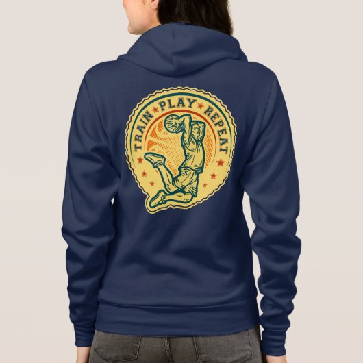 Basketball Slam Dunk Vintages Design Hoodie (Rückseite)
