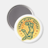 Basketball Slam Dunk Vintages Design Magnet (Vorderseite/Rückseite)