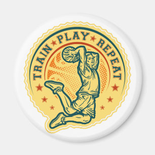 Basketball Slam Dunk Vintages Design Magnet