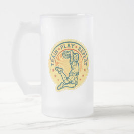 Basketball Slam Dunk Vintages Design Mattglas Bierglas