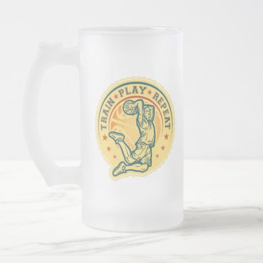 Basketball Slam Dunk Vintages Design Mattglas Bierglas (Links)