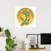 Basketball Slam Dunk Vintages Design Poster (Heimbüro)