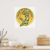 Basketball Slam Dunk Vintages Design Poster (Küche)
