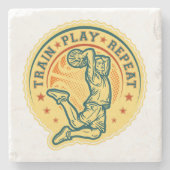 Basketball Slam Dunk Vintages Design Steinuntersetzer (Vorderseite)