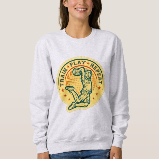 Basketball Slam Dunk Vintages Design Sweatshirt (Vorderseite)
