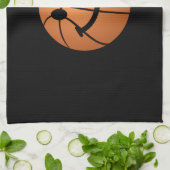 Basketball-Smiley Geschirrtuch (Gefaltet)