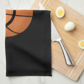 Basketball-Smiley Geschirrtuch (Viertel Falte)