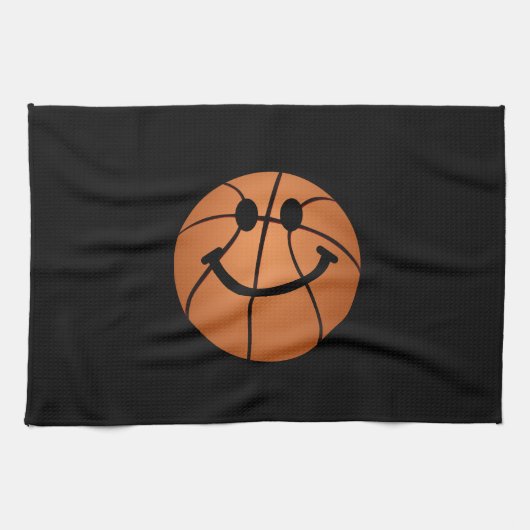 Basketball-Smiley Geschirrtuch (Horizontal)