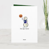 Basketball Snowman Christmas Feiertagskarte (Rückseite)